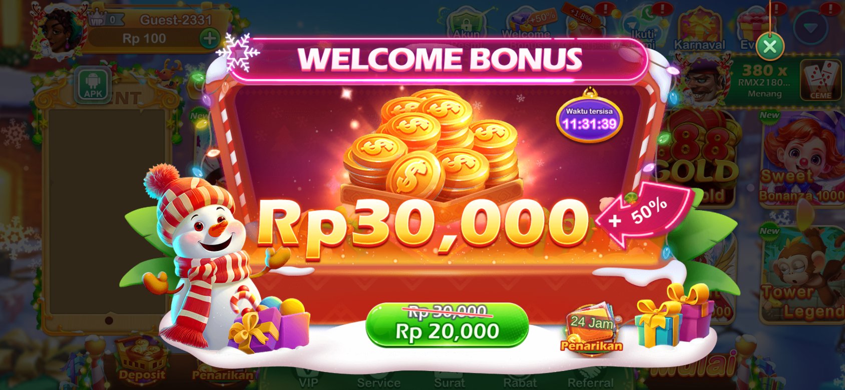 Promosi Bonus Selamat Datang di Day777 APK